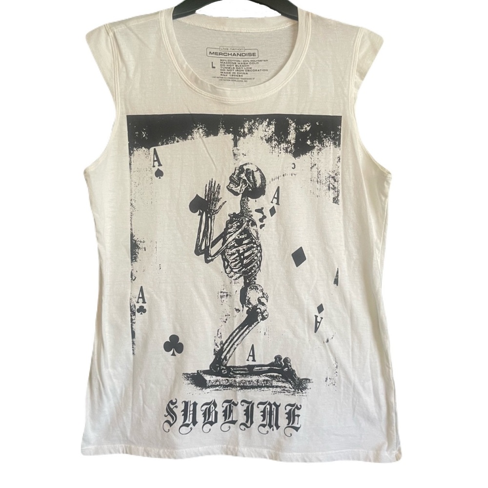 Sublime Ace Of Spades Playing Card Skeleton Praying Tank